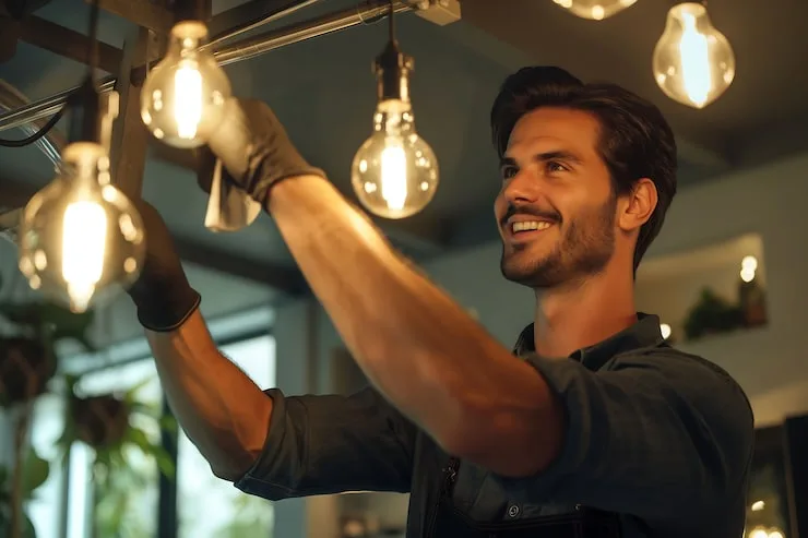 instalação de sistema de iluminação